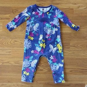 Navy Floral Print Tea Collection Romper